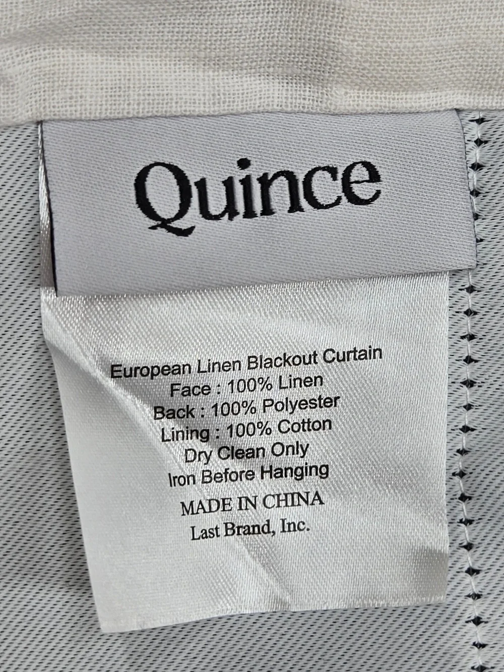 QUINCE Set Of 2 48x108 European Linen True Blackout Curtains Cream 9638